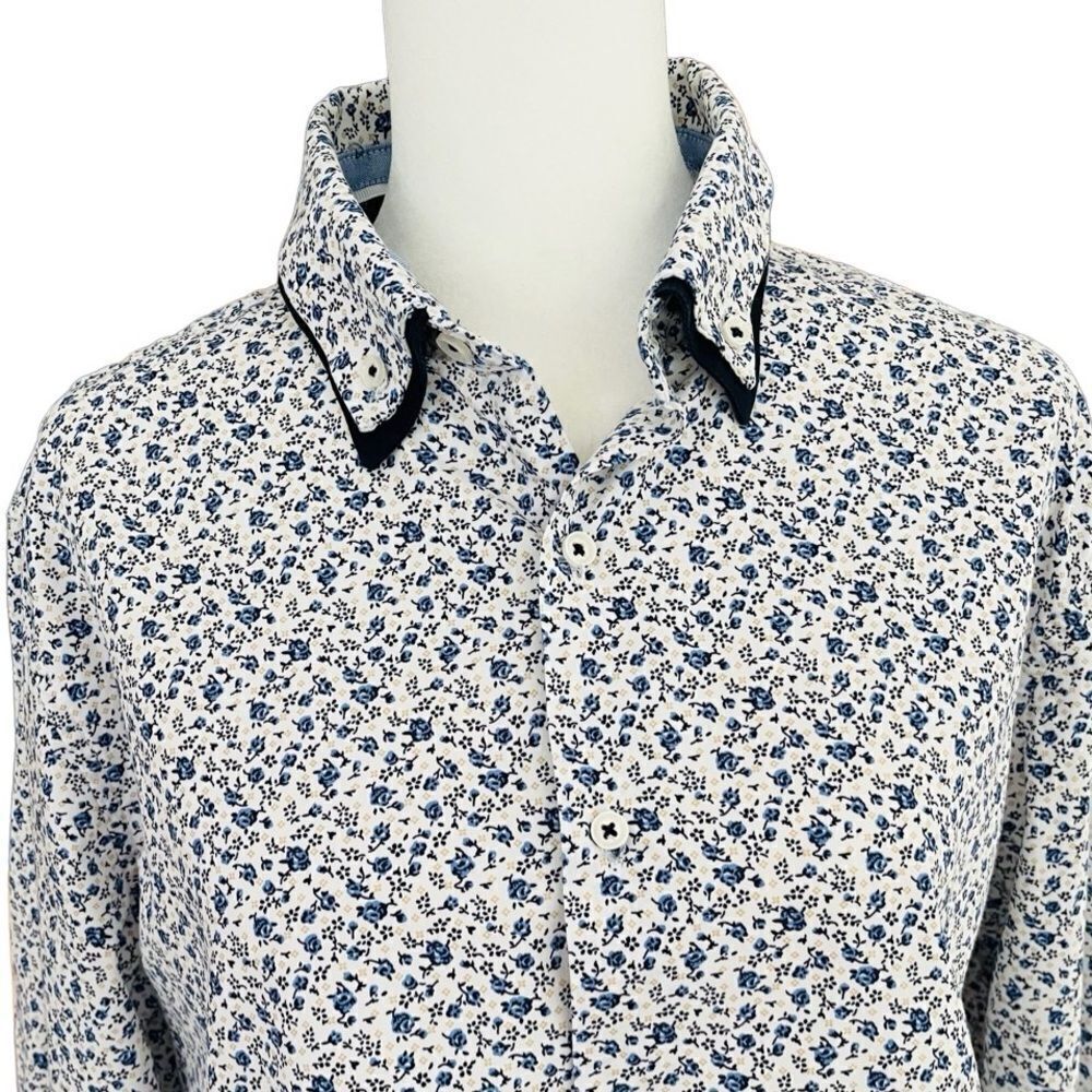 Denim & Flower Ricky Singh flowered button front shirt size M. - Picture 2 of 7